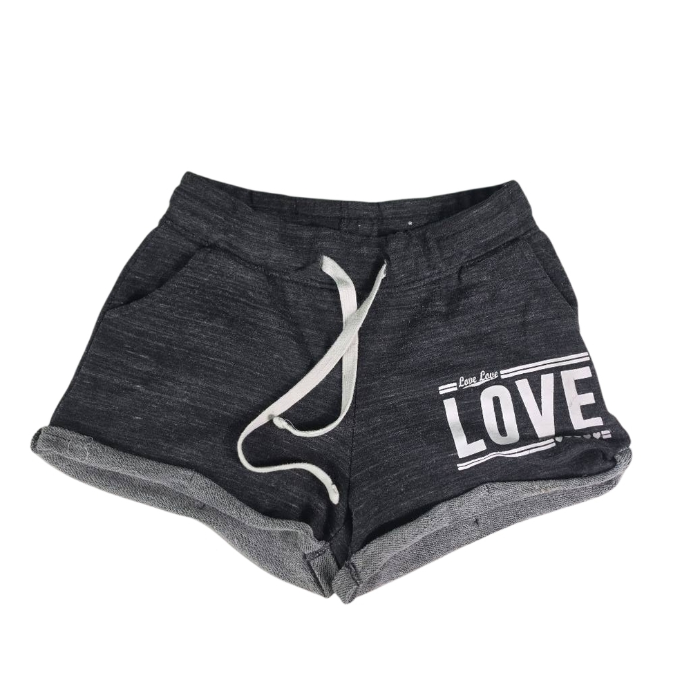 Reflex Dark Gray LOVE Drawstring Athletic Shorts